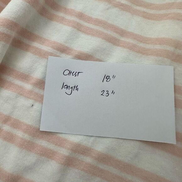 EVERLANE Pink Stripe Crew neck Short Sleeve Tee Shirt size small comfy cotton - Picture 7 of 7